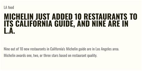 These 10 'value' restaurants in California were just added to the Michelin Guide